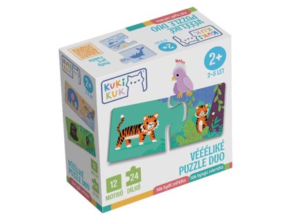 KUKIKUK VÉÉÉLIKÉ PUZZLE DUO KDE BYDLÍ ZVÍŘÁTKA   80036