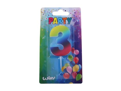 W008546 svíčka duha číslo 3  x