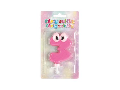 1131291_200215 Párty svíčka 7 cm s č.3 BIG EYE