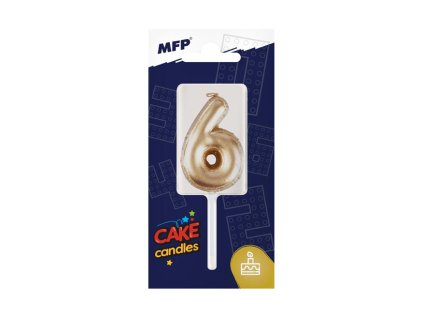 8800120 Dortová svíčka MFP balonek č.6 zlatá