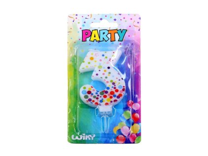 W017560 PÁRTY SVÍČKA ČÍSLO 3 PUNTÍK