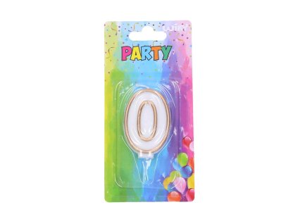 W818462 SVÍČKA PÁRTY Č.0 ZLATÁ