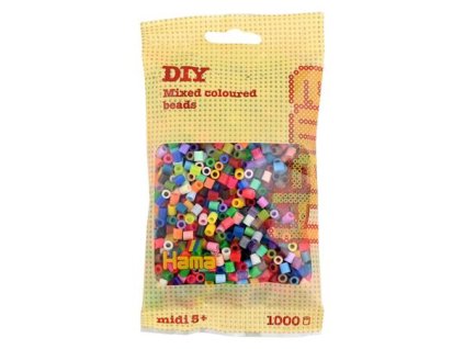 HAMA ZAŽEHLOVACÍ KORÁLKY MIDI - MIX 48 BAREV 1.000KS   H207-68