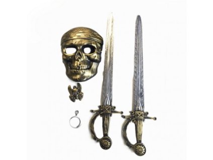 188563 SADA PIRÁTSKÁ MASKA 2KS MEČE