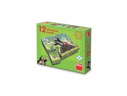 DINO DŘEVĚNÉ KOSTKY 12KS KRTEK A PŘÁTELÉ  3+   641334