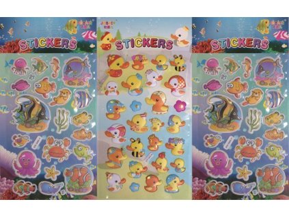 DĚTSKÉ 3D SAMOLEPKY RYBIČKY KACHNIČKY MIX 420213   X