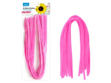 DRÁTEK ŽINYLKA RŮŽOVÝ 10KS 500X8MM   200261