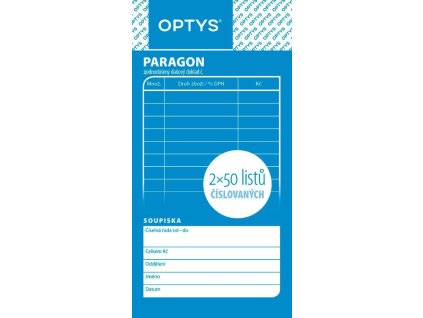 1092 Obchodní paragon, číslovaný, 2 x 50 listů