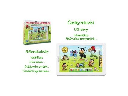 MRAVENEČKŮV TABLET 30X20CM-9ŘÍKANEK, UČÍ BARVY  00180001