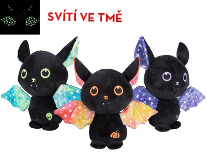 NETOPÝR 23CM SVÍTÍCÍ VE TMĚ 3 BARVY   90430