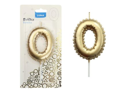 SVÍČKA Č.0 BALONEK ZLATÝ   D614022