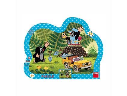 DINO PUZZLE DESKOVÉ 25 DÍLŮ KRTEK SE ŽLUTÝM AUTEM 311312