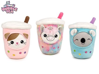 BUBBLE TEA ZVÍŘÁTKA 20CM PLYŠOVÁ 3 DRUHY   36194