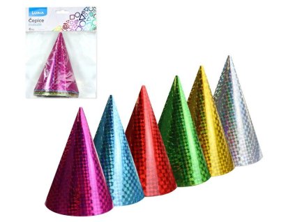 PÁRTY KLOBOUČEK 15CM 6KS MIX BAREV   D613011