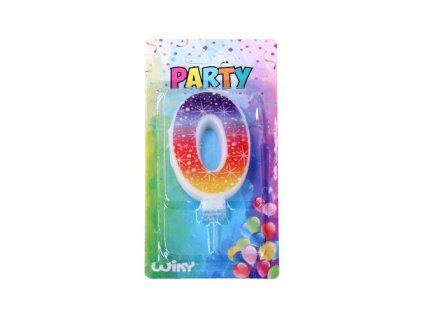 W017505 Párty svíčka číslo 0 Hvězdy