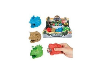 DINOSAURUS HLAVA ANTISTRESOVÝ 8CM 4 DRUHY   543028