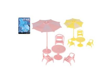 NÁBYTEK PRO PANENKY NA KARTĚ /STŮL,ŽIDLE, SLUNEČNÍK/ 800146