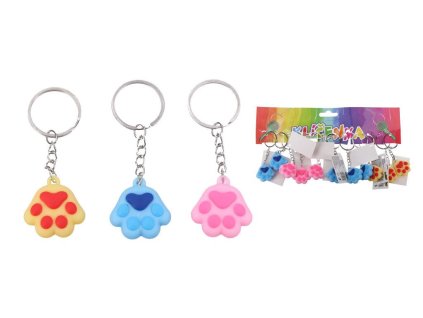 KLÍČENKA KOČIČÍ PACIČKA MIX BAREV W026559