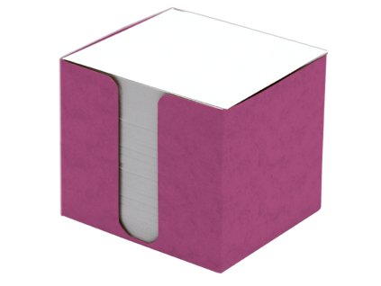 Špalíček papírový 8,5x8,5x8cm bílý, prešp.krabička růžová 108341