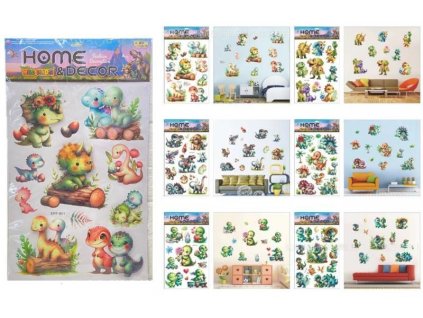 SAMOLEPÍCÍ DEKORACE DINO MIX 12KS 24381