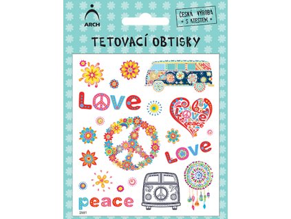 2581 Dětské tetovací obtisky - hipíci 01
