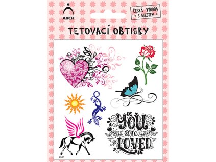2591 Dětské tetovací obtisky - dívčí ornamenty 01