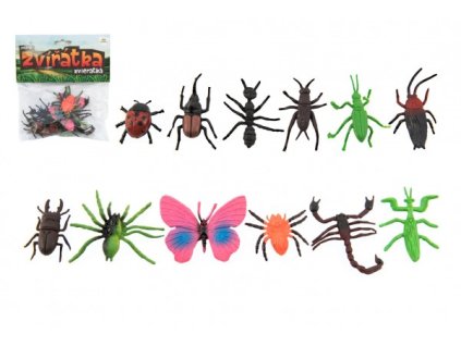 ZVÍŘÁTKA HMYZ 4-8CM PLAST 12KS V SÁČKU    850200
