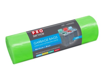 PYTEL NA ODPAD PRO SERVIS ZELENÝ SKLO 160L 20KS 90X110 20MIK MS16010GREEN
