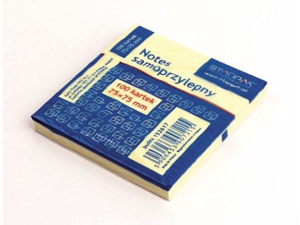 Samolepící bloček 75x75mm 100ks žlutý  152617