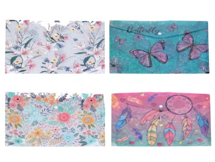 SLOŽKA S DRUKEM KVĚTINY FORMÁT A4 MIX PEVNÁ W054012