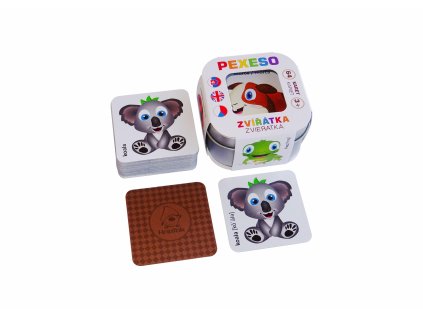 PEXESO ZVÍŘÁTKA 64 KARET V PLECHOVÉ KRABIČCE  10770392