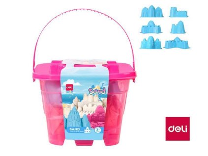KINETICKÝ PÍSEK RŮŽOVÝ 500G+FORMIČKY  F560014