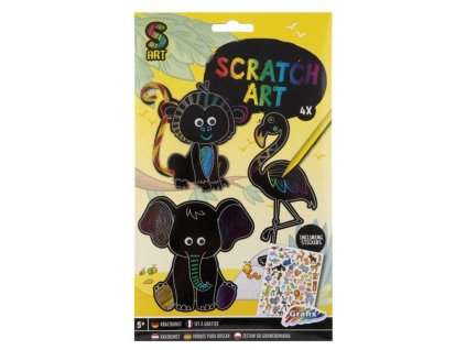 ŠKRABACÍ OBRÁZKY SE SAMOLEPKAMI SLON 220015S X