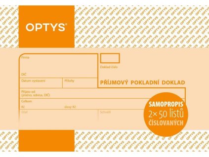 1081 Příjmový doklad A6, samopropisovací, číslovaný, 2 x 50 listů
