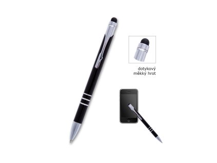 KULIČKOVÉ PERO ČERNÉ CONCORDE SOFT DOTYKOVÉ A3563