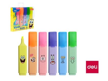 ZVÝRAZŇOVAČ SPONGEBOB SADA 6KS VOŇAVÁ B105093