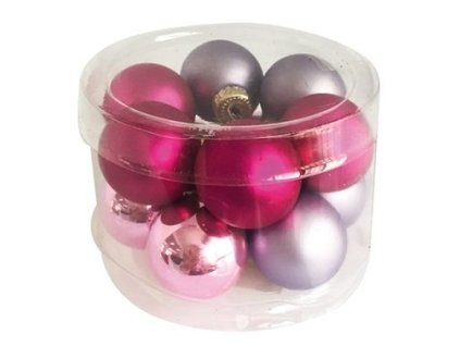 SKLENĚNÉ BAŇKY FIALOVÉ 2CM 12KS 19000