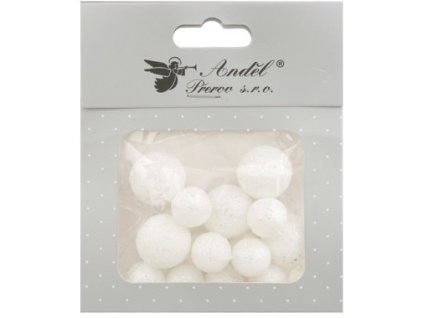 KULIČKY BÍLÉ GLITROVÉ 18KS 2074