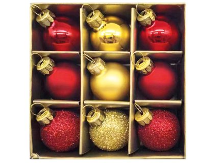 SADA SKLENĚNÝCH BANĚK MIX 3CM 9KS 19068