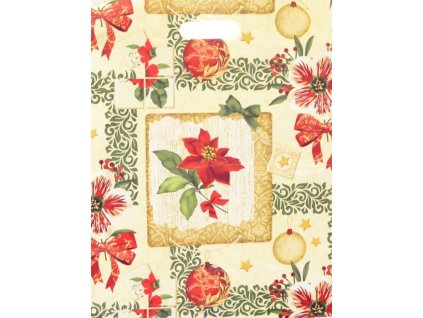 PE TAŠKA VÁNOČNÍ RŮŽE S MAŠLÍ XL 3588