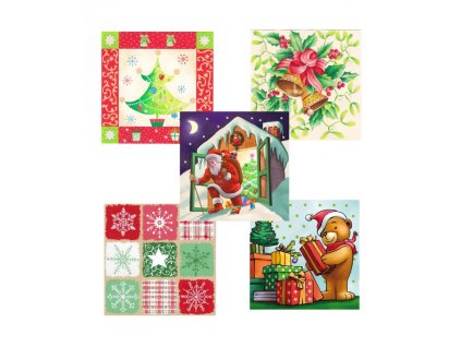 Vánoční ubrousky 33x33cm 20ks 1vrstvé mix