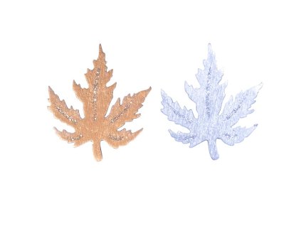 8886427 Dekorace javor 12ks zlatý a stříbrný 4cm mix