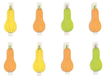 4258 Dýně dřevěné na kolíčku 3,5 cm, 8 ks