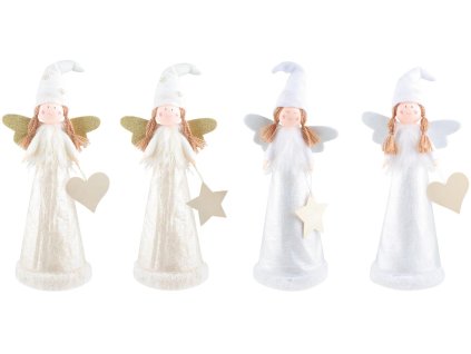 ANDĚL VE TŘPYTIVÝCH ŠATECH NA POSTAVENÍ 47CM 18116