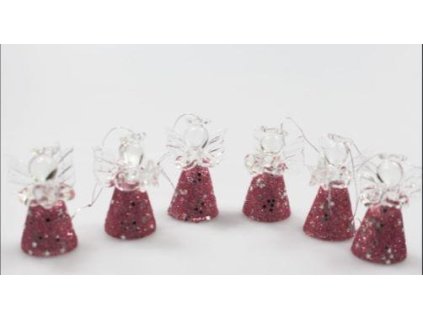 ANDĚL SKLENĚNÝ RŮŽOVÝ KC008R