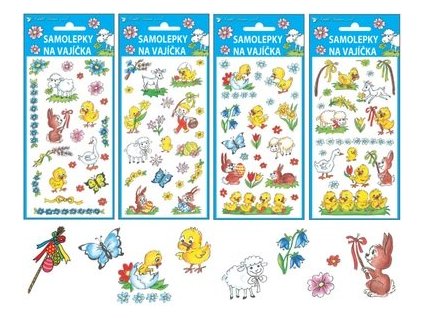 VELIKONOČNÍ SAMOLEPKY GELOVÉ TRADIČNÍ 767