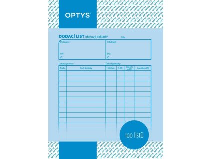 1044 Dodací list A5, 100 listů