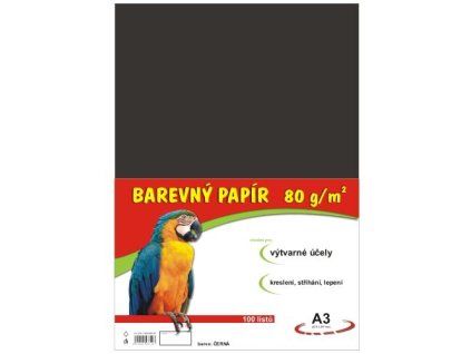Barevný papír A3 100ks 80g černý 230 190510