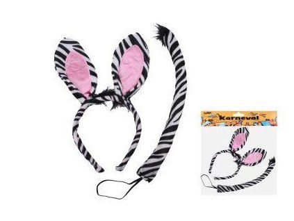 W026114 Set karneval - čelenka zebra