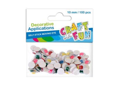Oči samolepící barevné 10mm 100ks 386921